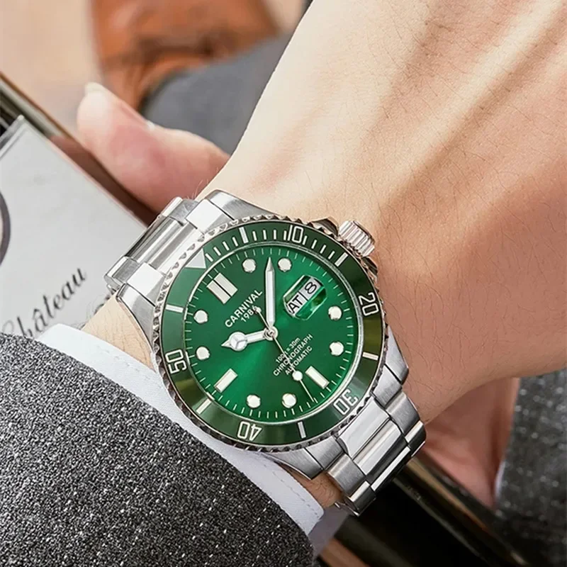 IW كرنفال حركة ساعات المعصم الميكانيكية الشهيرة التلقائي الياقوت الاصطناعي مرآة بسيطة الأعمال مقاوم للماء ساعة رجالي #3