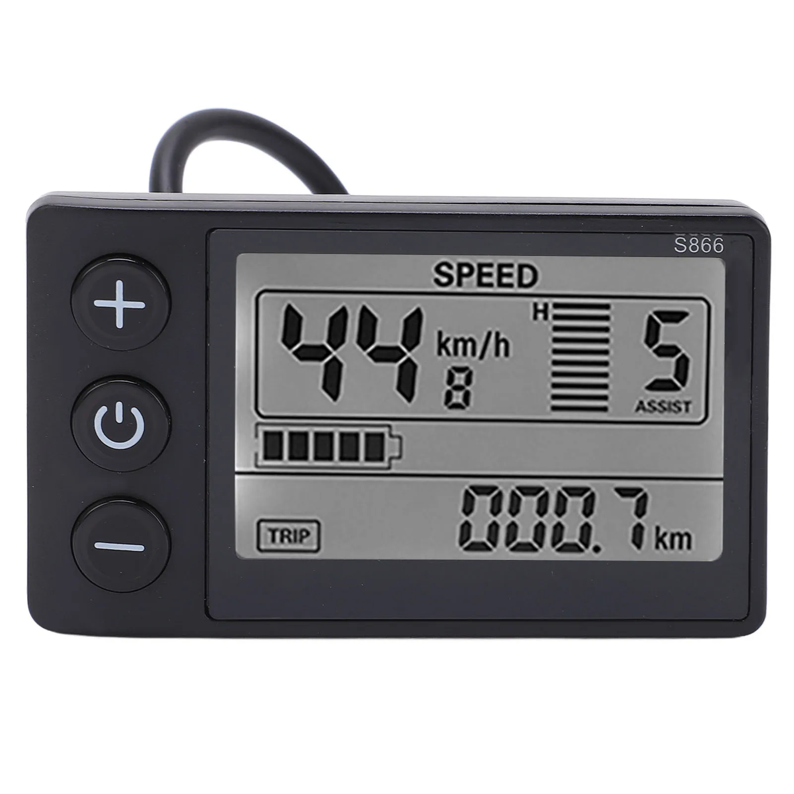 Waterproof Plug LCD Display Electric S866 LCD Display Meter 24V 36V 48V Control Panel with Waterproof Plug