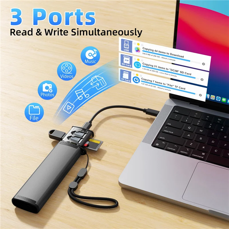 Hohe Qualität-13 In 1 USB Typ C OTG Adapter Multifunktions Daten Draht Stange SIM KIT TF Karte Speicher Reader Lagerung fall Halter