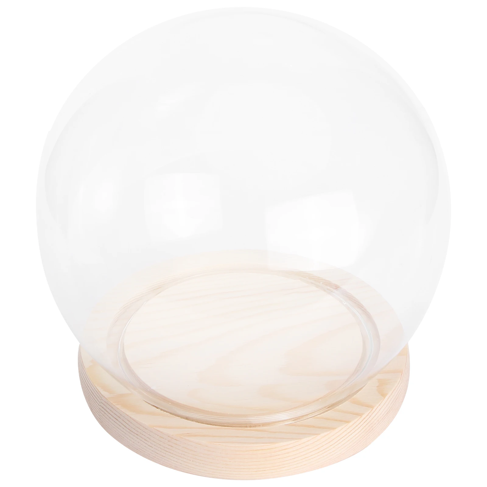 

Glass Display Case Dustproof Cover Mini Dome Figurine Model Decorative Gift Idea Wooden Base Storage Solution Item
