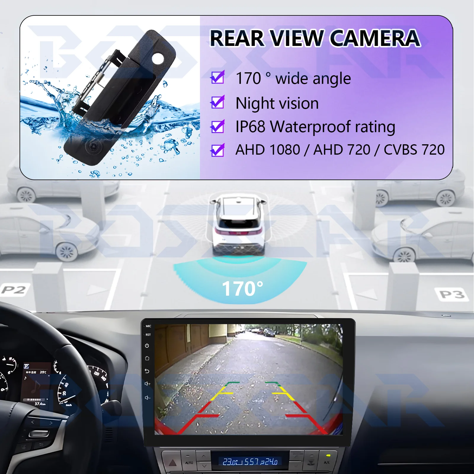 For Dodge Ram 1500 2500 3500 2009-2011 2012 2017 Waterproof Rear View Camera Wide Angle HD 1080P Night Vision Backup Camera