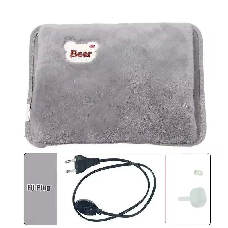 

Rechargeable Electric Hot Water Bag with EU Plug - Safety Plush Hot Water Bottle, Winter Warm Hand Pocket Hand Warmer