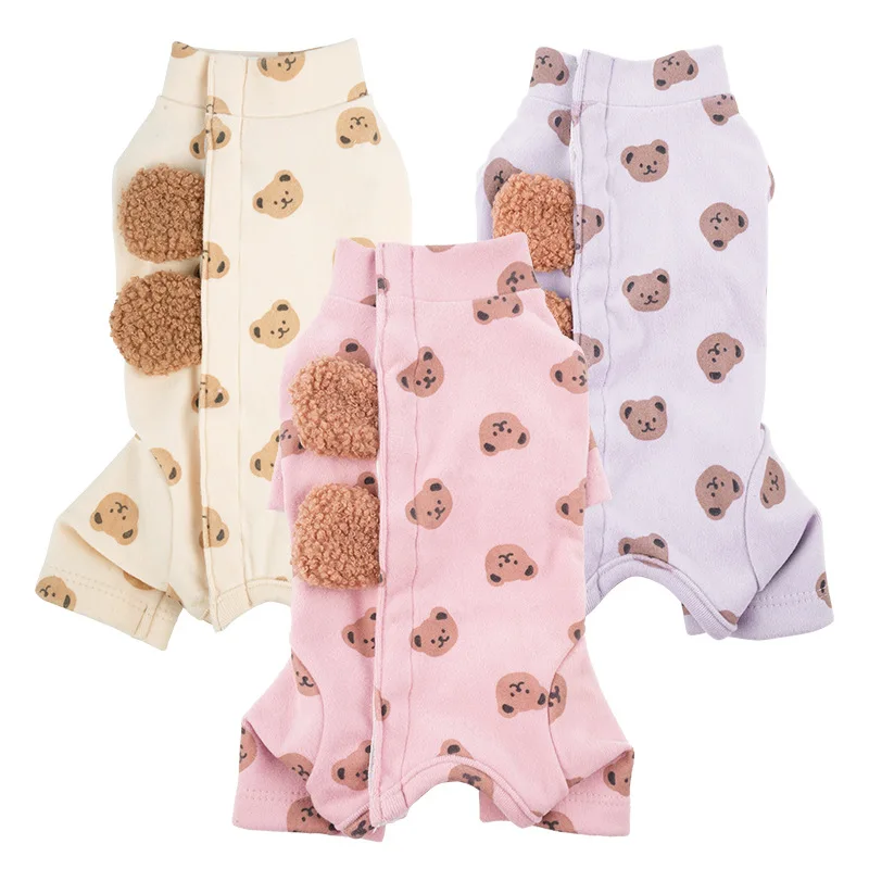 Winter Dog Jumpsuit Rompers Pajamas Puppy Small Dog Costume Pyjama Yorkie Pomeranian Poodle Bichon Schnauzer Clothing Outfit