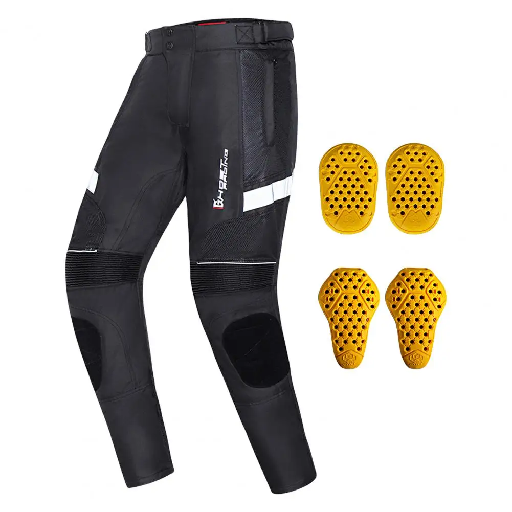 Motorcycle Pants with Knee Pads Detachable Liner Cycling Clothes Cycling Pants with Fastener Tape Racing Motorcycle Armor Pants