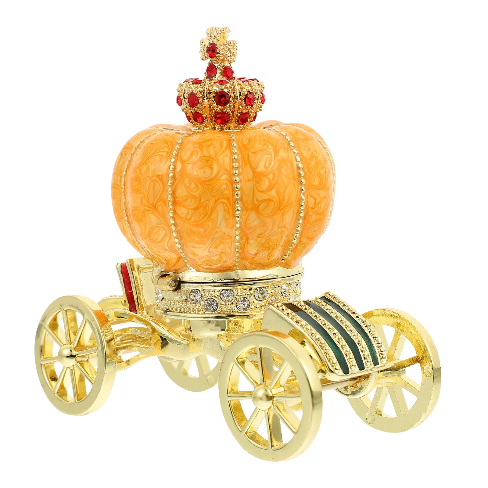 Pumpkin Carriage Jewelry Box Exquisite Polishing Decorative Beautiful Suitable Friends Holiday Gift Desktop Jewelry Case