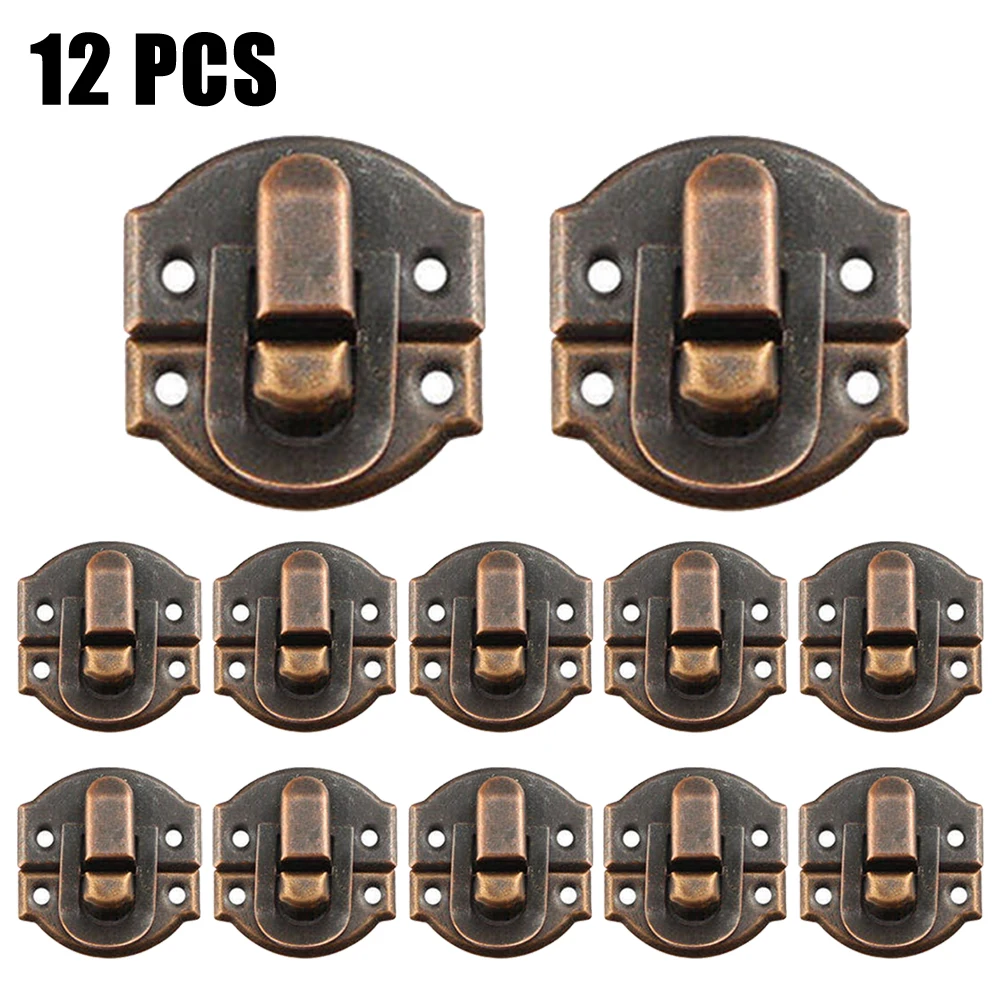5/12pcs Jewelry Box Hasp Lock Latch Screws Set Suitcase Wood Chest Cabinet Clasp Iron For Furniture Accessories Home Decoration