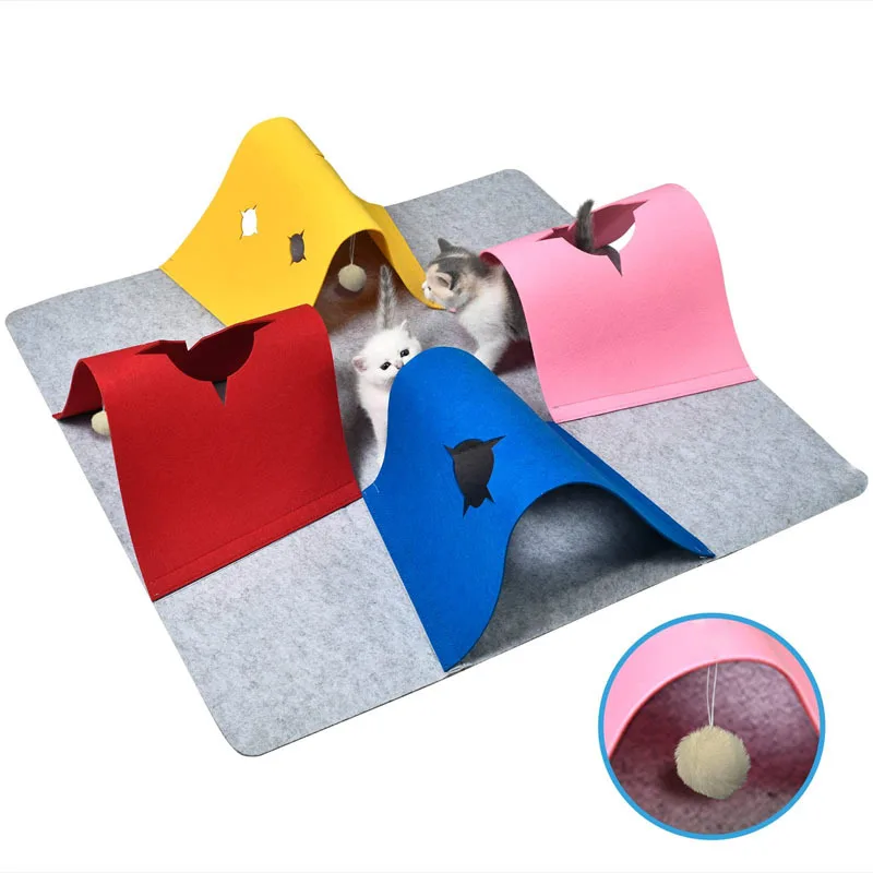 

Cat Tunnel Toy Soothing Tool Splicing Cat Play Channel Rolling Earthworm Four Seasons Available Pet Supplies