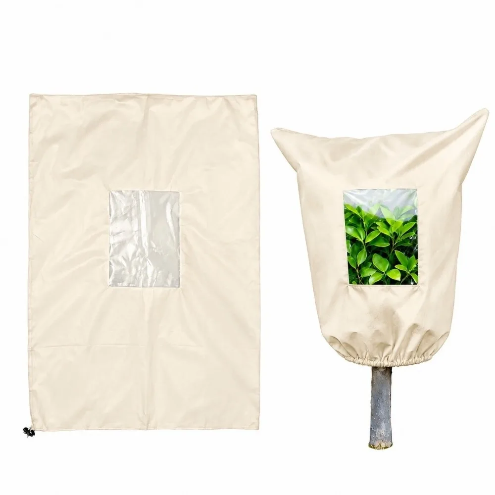 Non‑woven Plant Frost Protection Cover View Window Anti-Frost Freeze Protection Cover Cold Resistant Breathable