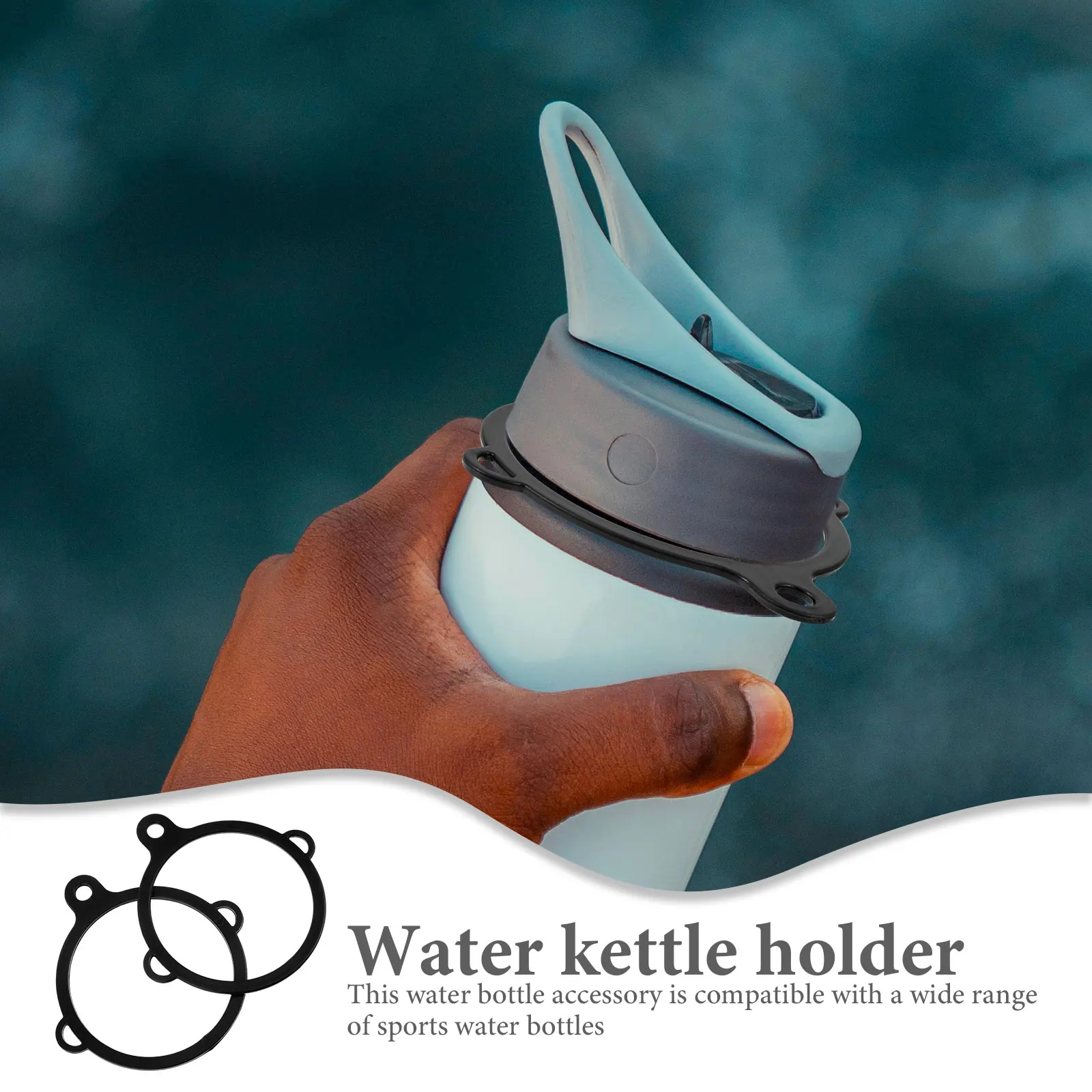 

2Pcs Black Plastic Rings for Sports Water Bottle Holder 3Hole Design Compatible Durable kettle o ring sports bottle carrier