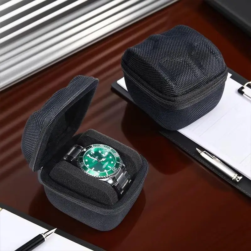Watch Travel Case Fit Large And Small Watches,With Soft Watch Pillow Hardshell Compact Watch Box,Safe Watch Storage