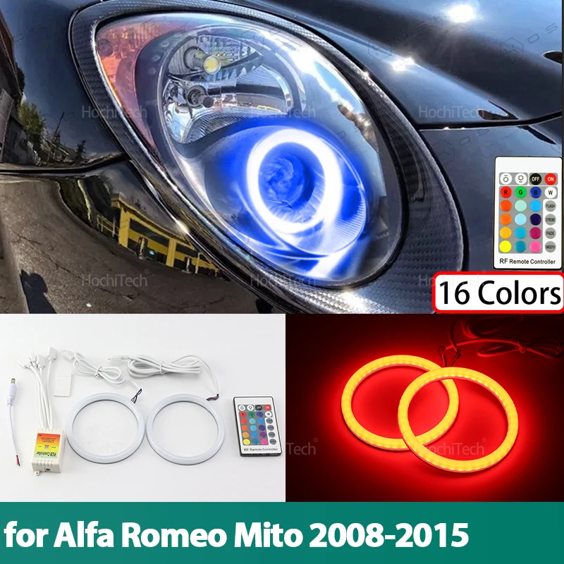 

Многоцветный RGB хлопковый светильник со светодиодной подсветкой Angel Eyes Kit Ring для Alfa Romeo Mito 2008 2009 2010 2012 2013 2014 2015