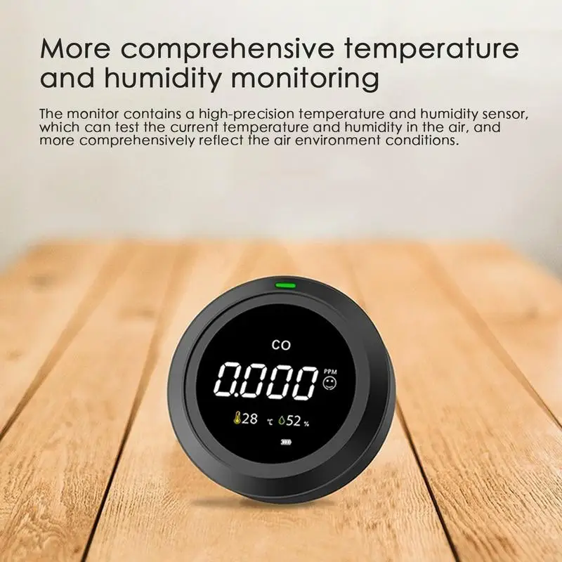 Carbon Monoxide Alarm Monitor CO Alarm Sound Warning Sensitive CO Monitor With LCD Display Battery Operated Detector For Carbon