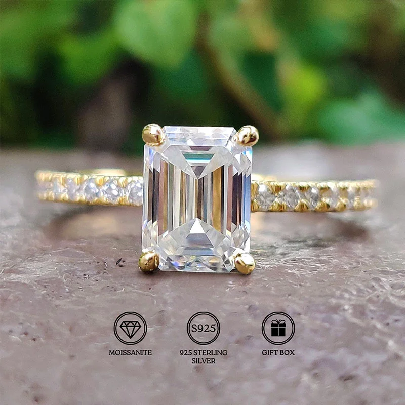 

1pc 1/2/3Carat Moissanite Ring, Elegant and Imposing, It Exudes Nobility in Formal Settings.