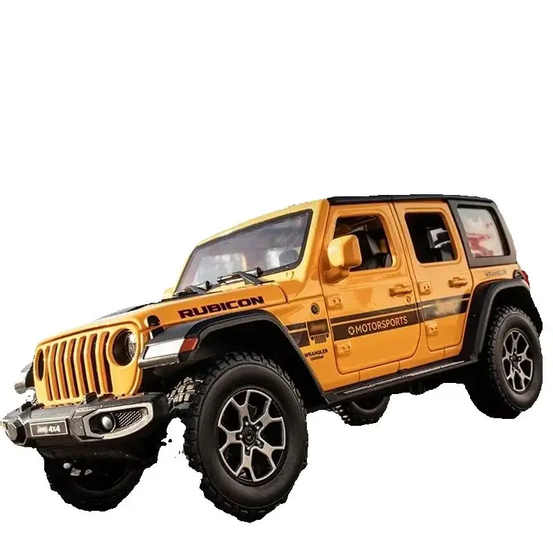 1:22 Jeep Wrangler Rubicon Geländewagen, Modellauto aus Druckguss-Metalllegierung, zurückziehbar, Sound, Licht, Auto, Kinder, Geschenkkollektion