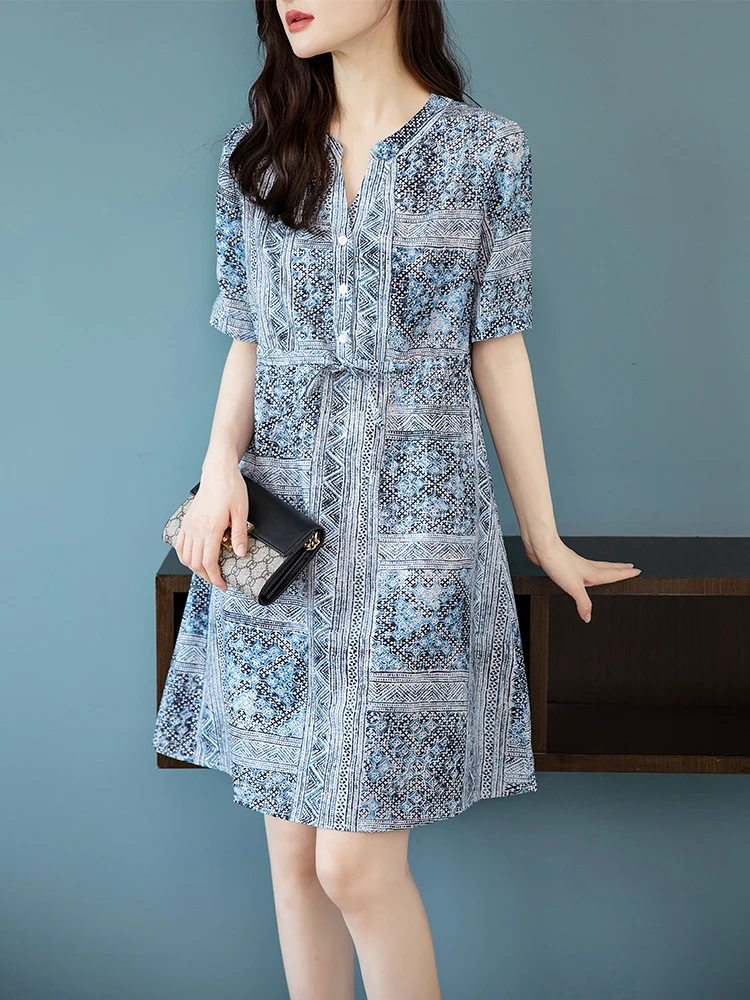 محطة الحبر الضالة في سبتمبر للنساء ort Sve الخصر Cinched V-Ne Dr الكورية Sle ألف خط ميدي دكتور صيف جديد وصول