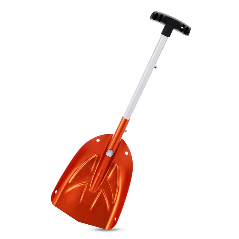 Aluminium Alloy Snow Shovel Winter Portable Snow Ice Shovel Outdoor Car Alloy Compact Shovel Orange Courtyard Cleaning Tool