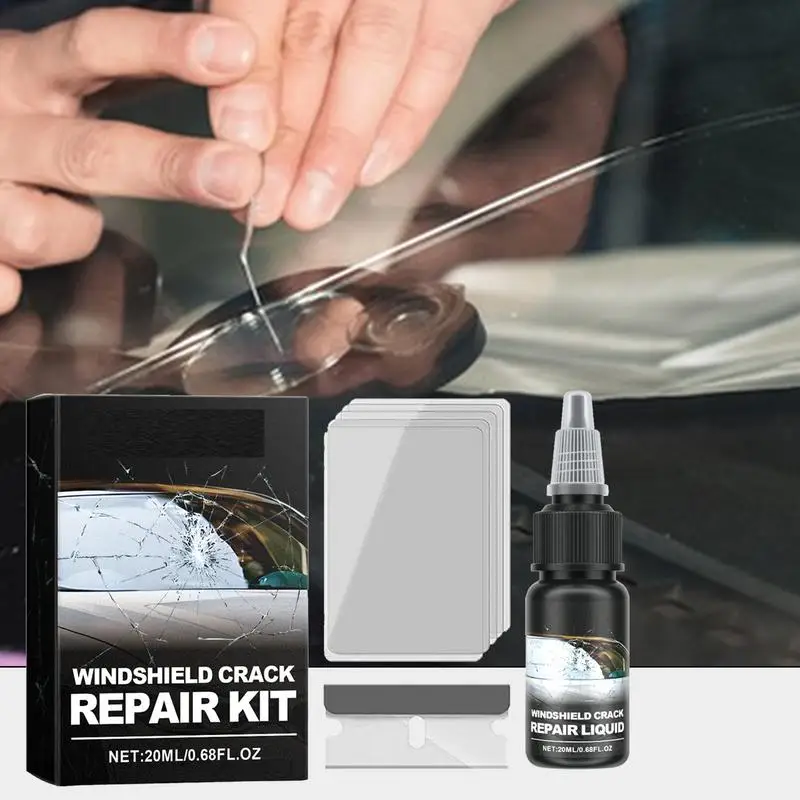 Kit de reparación de grietas de parabrisas, líquido de reparación de grietas de ventana de vidrio de coche, removedor de arañazos automotriz, 20ml