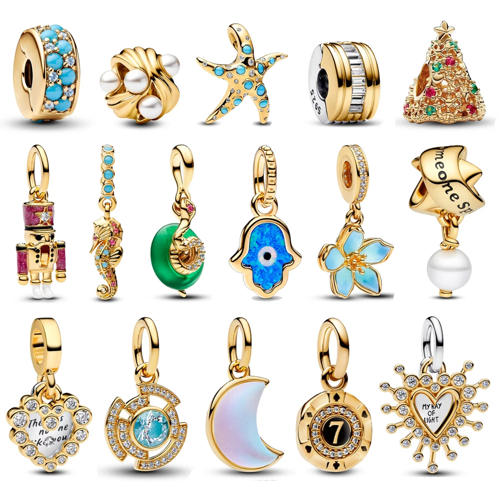 925 فضة لامعة نجم البحر الخرز والأزرق همسة اليد استرخى سحر صالح الأفعى سوار بوتيك قلادة حلية ذهبية هدية