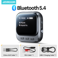 Joyroom 2-IN-1 Bluetooth 5.4 Transmitter Receiver 400mAh AUX Car Adapter With LED Display for Car Music/Hands-Free Calls