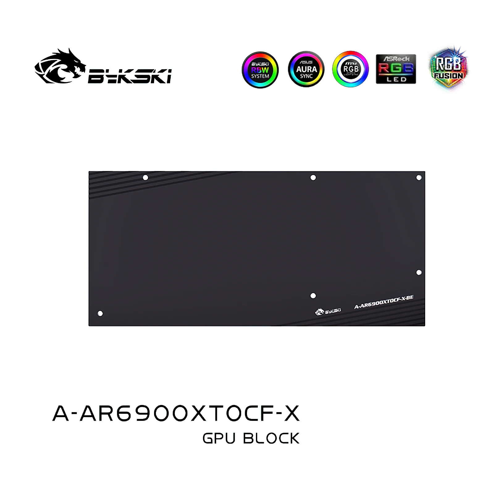 Bykski GPU-Wasserkühlungs-RGB-Block mit Rückplatte für ASROCK 6900XT OC Formula A-AR6900XTOCF-X