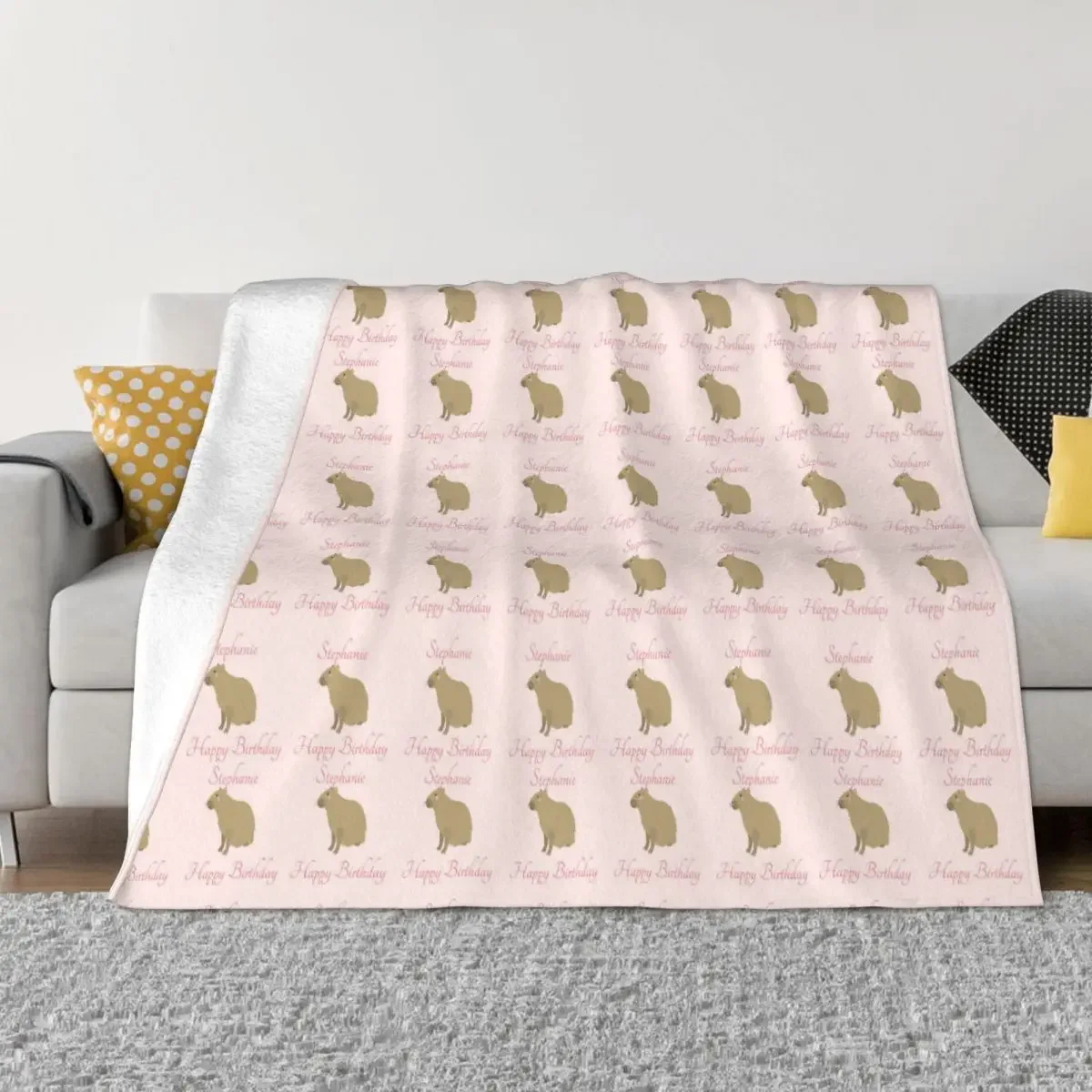 

Pink Capybara Animal Plaid Blankets Velvet Spring Autumn Cartoon Collage Super Soft Throw Blanket for Bed Car Bedspread