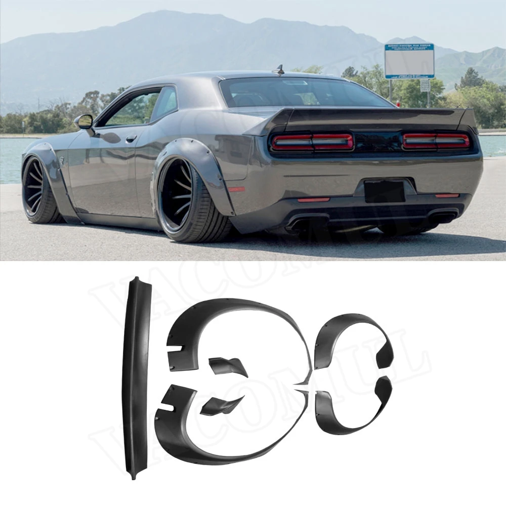 

VACOMUL Car PU Wheel Arch Eyebrow Stripe Car Wheel Modling Trims for Dodge Challenger FRP Material
