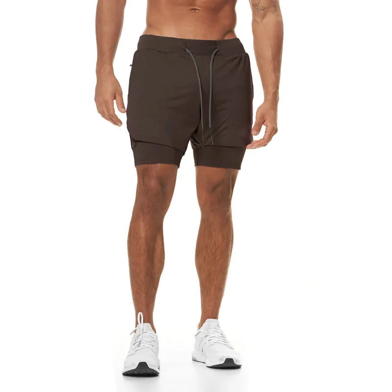 M-5XL  Jogger Shorts Oversized Men 2 In 1 Short Pant Gyms Fitness Built-in Pocket Quick Dry Running Shorts Man Athletic Shorts