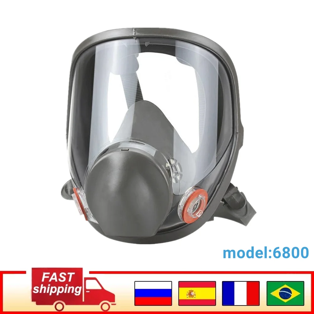 6800 Full Face Gas Mask Respirator Painting Spraying Mask Large View  Work Protection painting spraying smoke mine