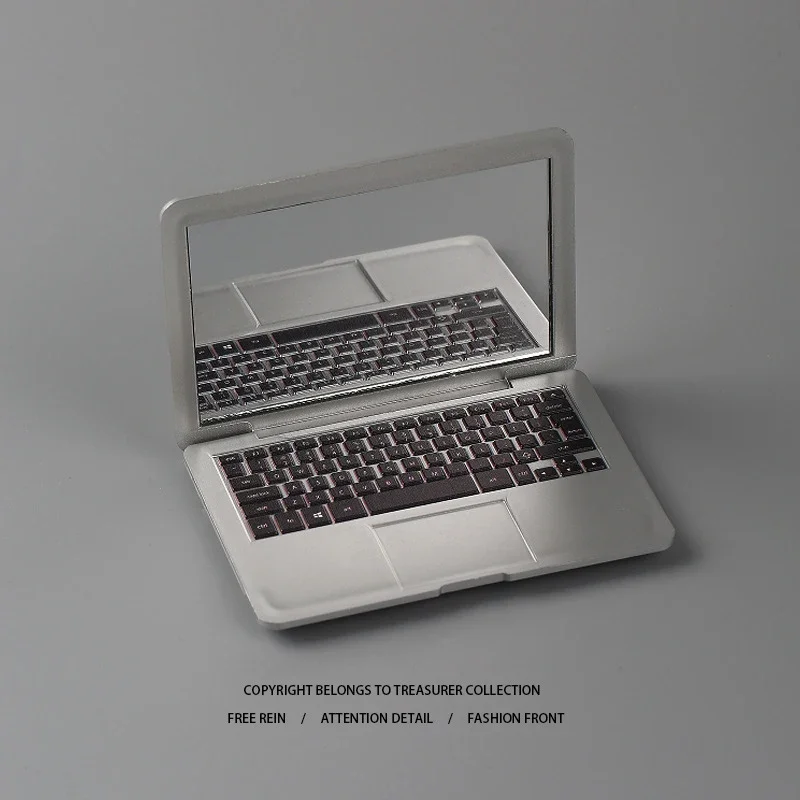 Wysokiej jakości kieszonkowe lusterko do makijażu, kreatywne mini lusterko w kształcie komputera, małe lusterko do laptopa, przenośne, składane lusterko do makijażu w kształcie jabłka.
