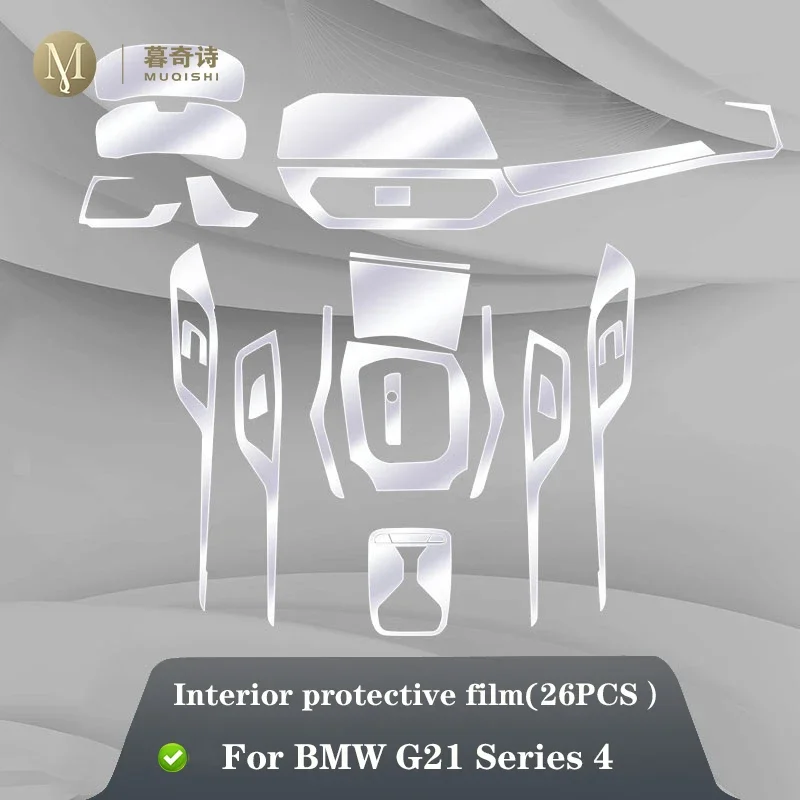 For BMW G22 G23 Series 4 2021-2022Car Interior Piano board protection film TPU transparent self-adhesive Paint film Anti scratch