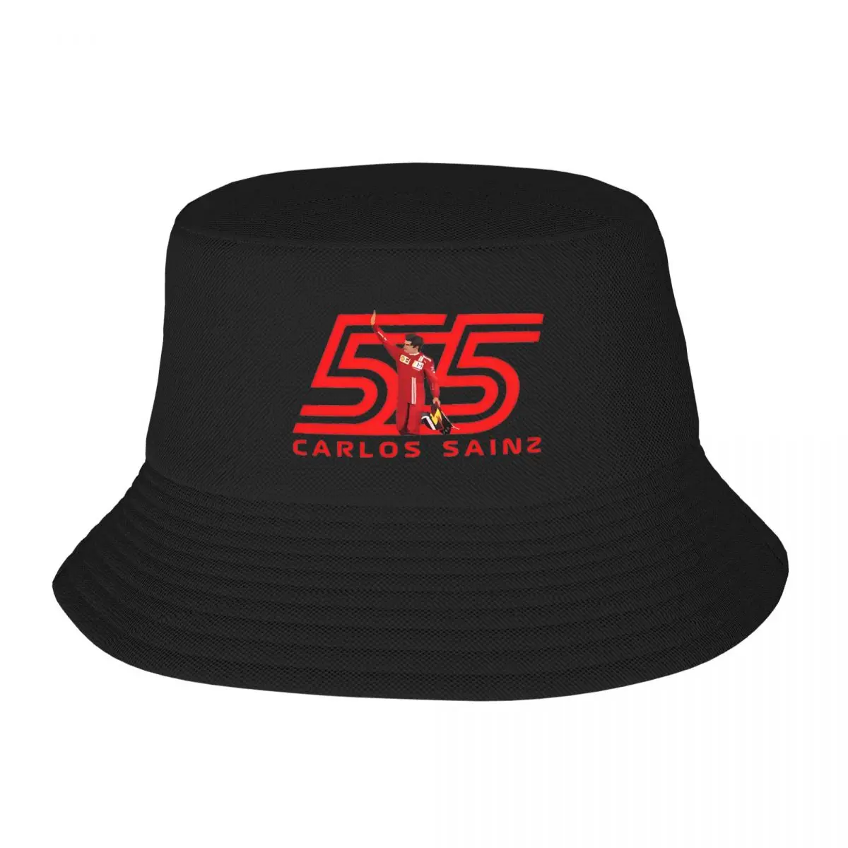 Carlos Sainz 55 Waving To His Fans In Dubai Gp Bob Hat for Girl Beach Field Hat Streetwear for Hiking Fishing Cap Panamka