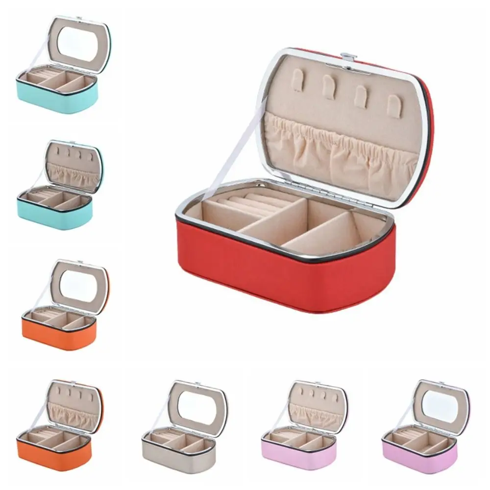 Simple PU Leather Jewelry Packing Box Necklace Bracelet Organizer Earrings Rings Holder Dustproof Jewelry Display Box Necklace