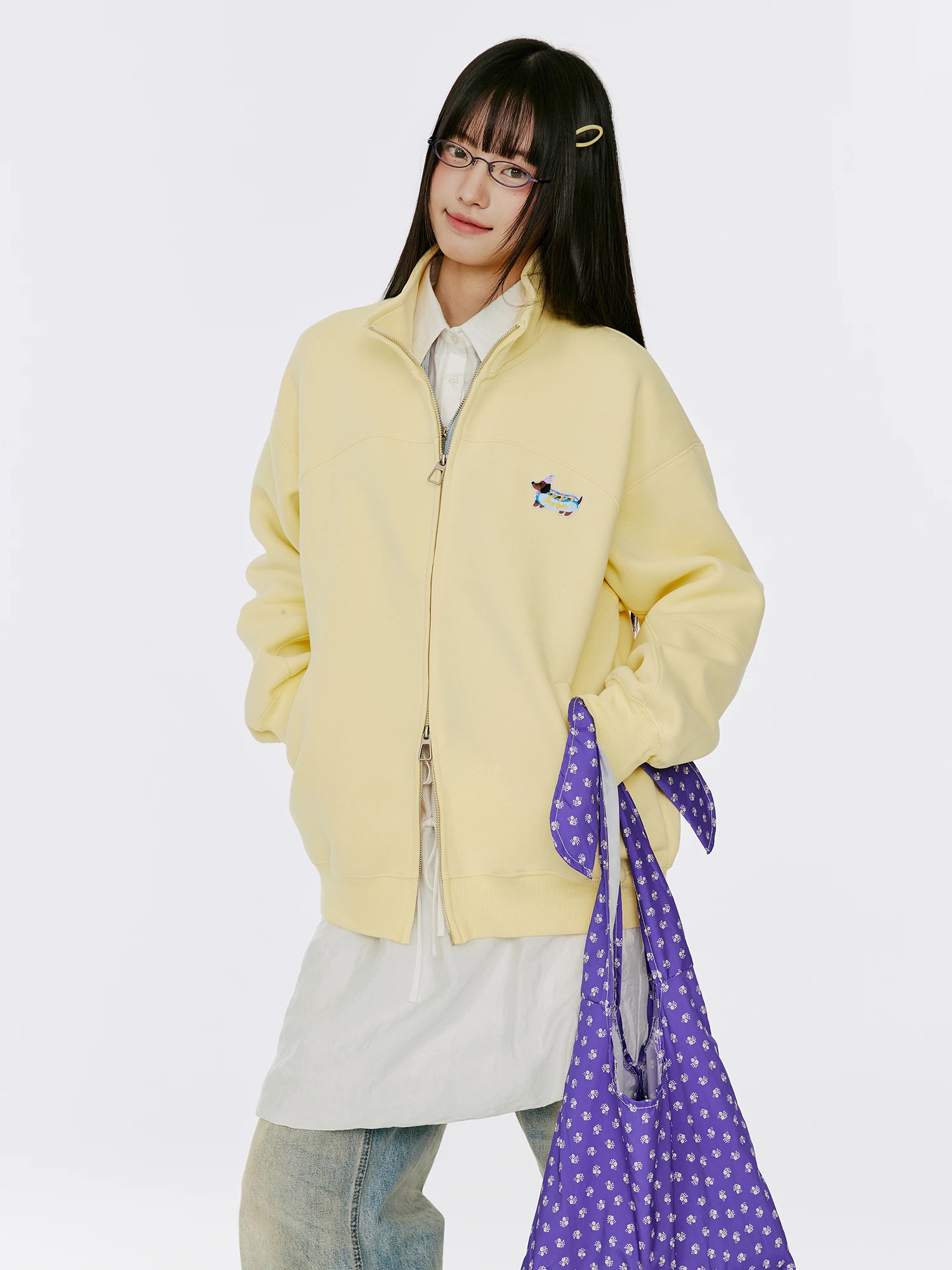 

Женская желтая толстовка Burgenland с воротником-стойкой на молнии, легкая, повседневная, свободного кроя, с длинными рукавами, осенняя мода