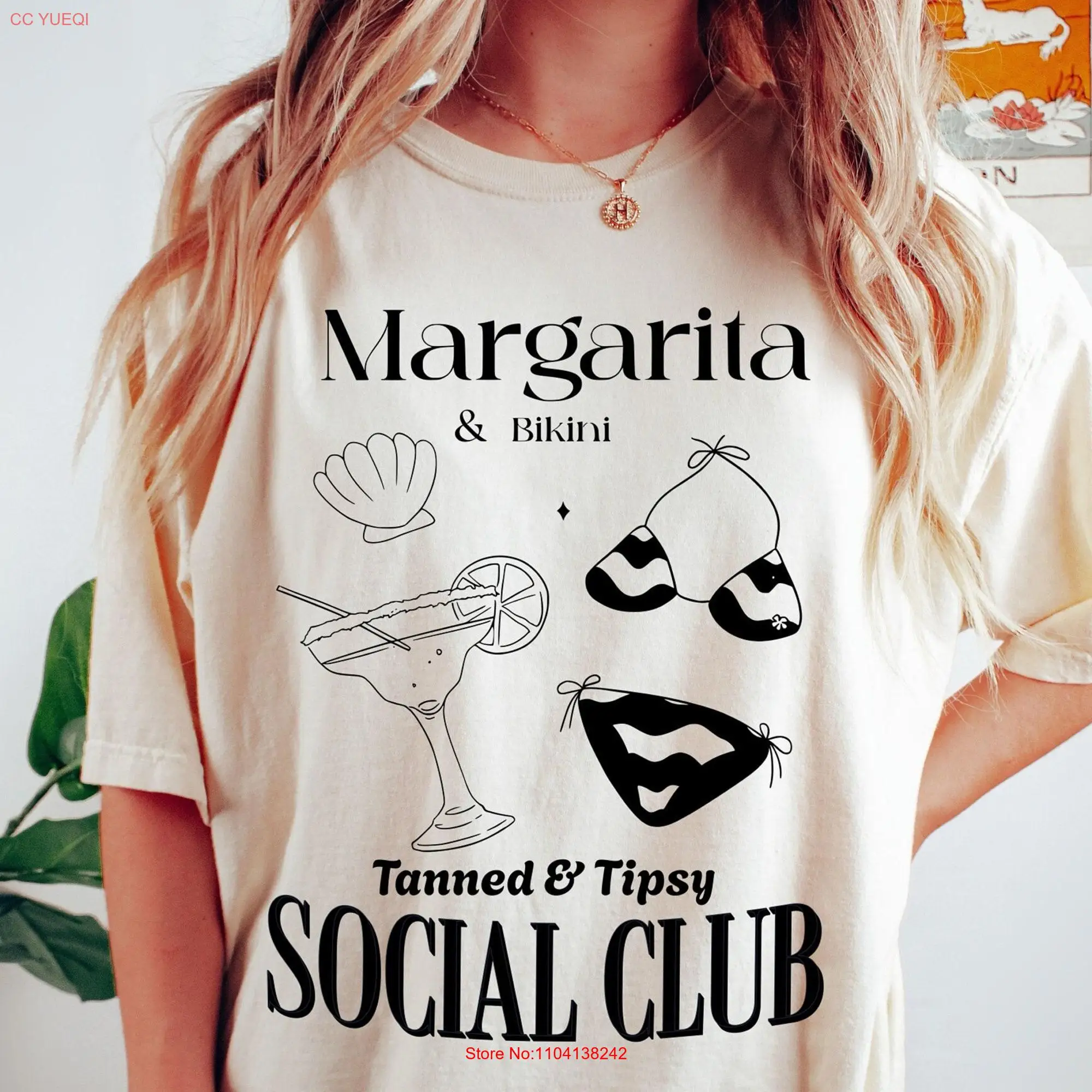 Tanned Tipsy Social Club T Shirt Margarita Vacation Summer Cocktail long or short sleeves