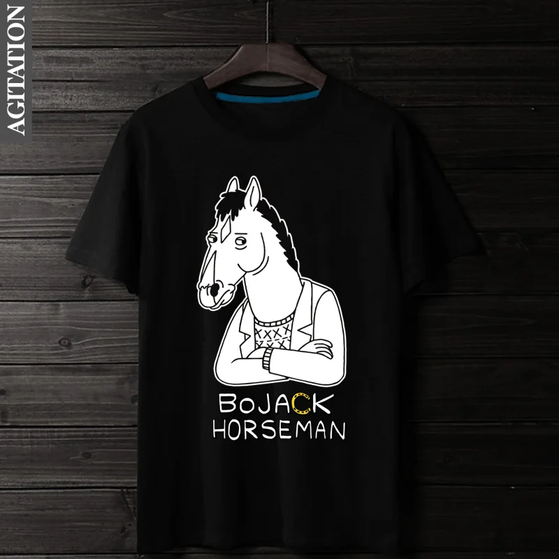 Horse Male Bojack Bojack American Drama Fashion Trend Street Neutral Style High Quality Leisure Sports Men's Andwomen's T-shirts