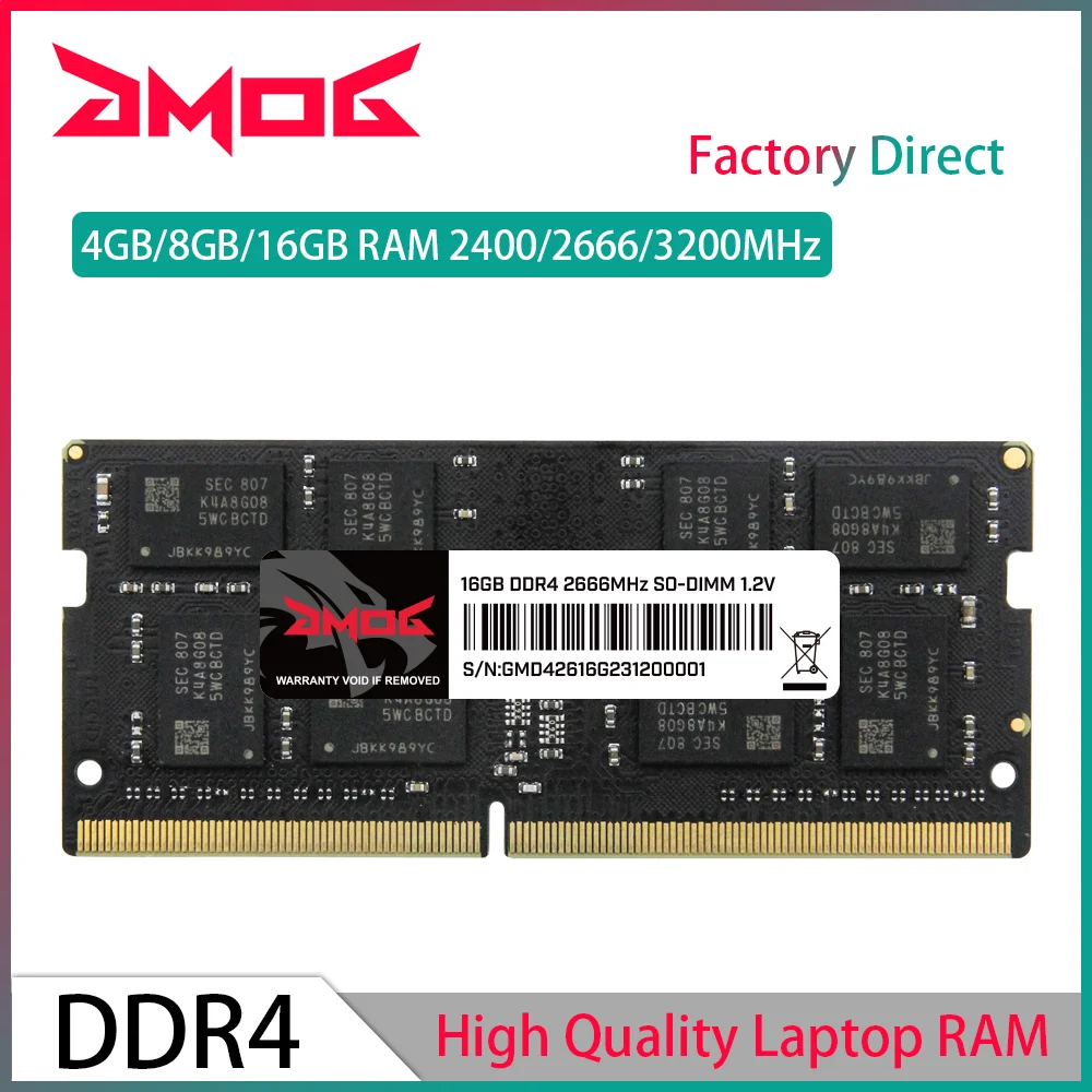 GMOG 4GB 8GB 16GB Laptop Memory RAM DDR4 PC4-19200 21300 25600 2400MHz 2666MHz 3200MHz Memoria RAM DDR4 SODIMM Notebook Memory