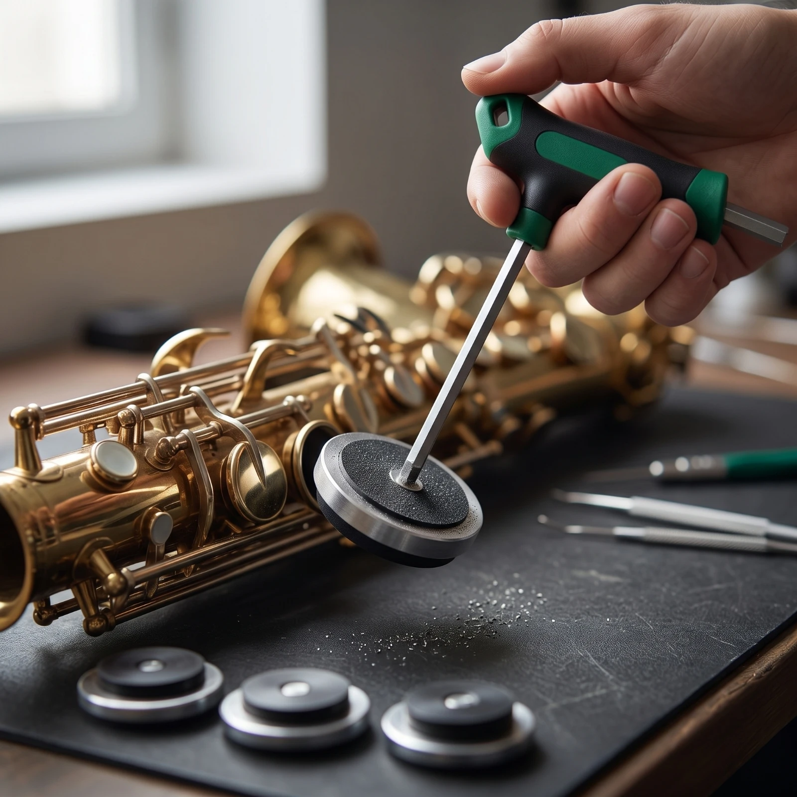 Tone Hole Grinding Tool Precision Saxophone Sound Hole Repair Tool Saxophone Maintenance Kit Long-Handled