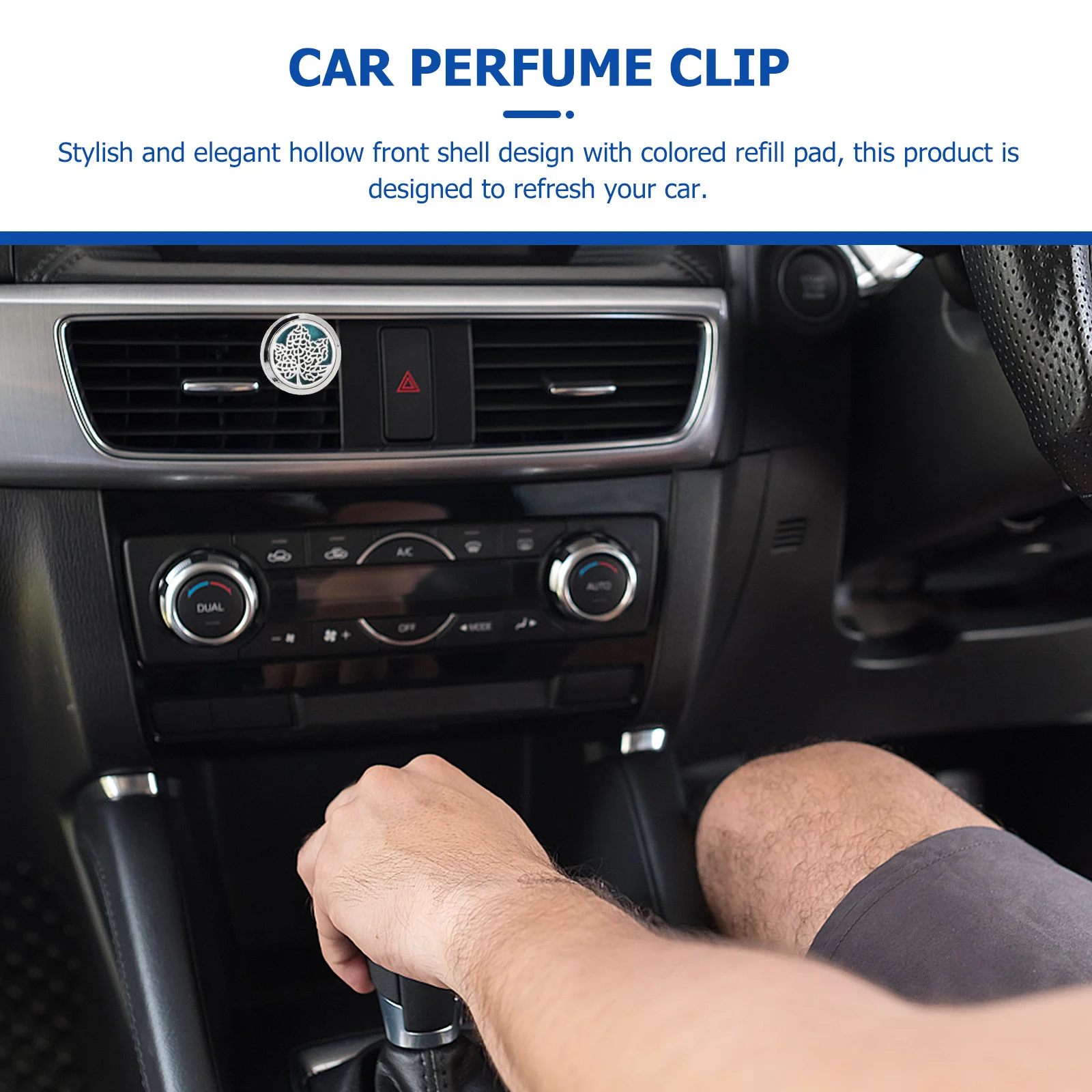 

Car Fragrance Diffuser Vent Clip Car Air Freshener Perfume Clamp Aromatherapy Essential Oil Diffuser with Refill Pad (Leaf)