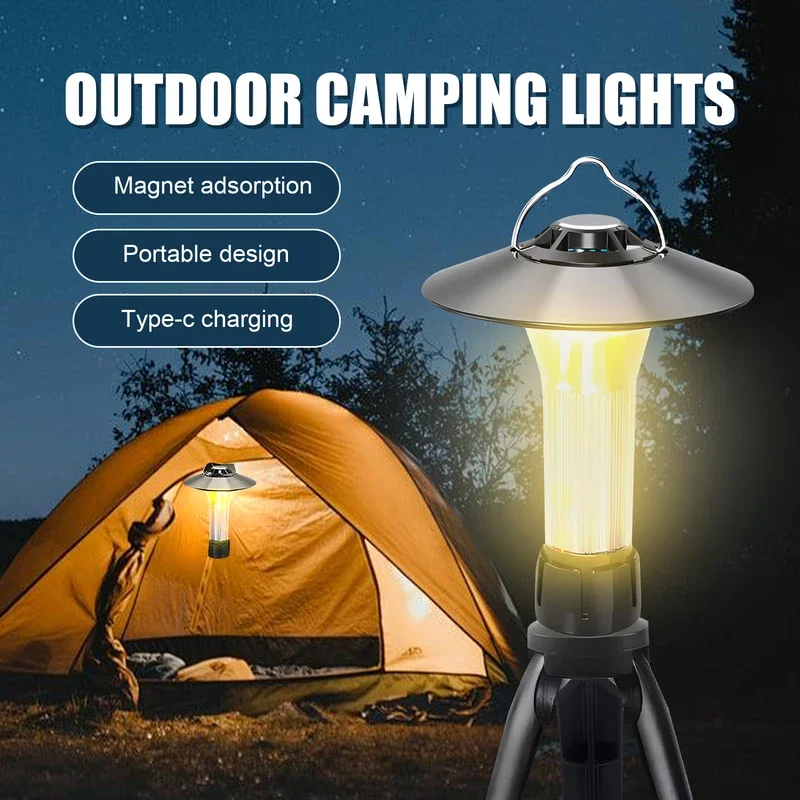 LED Lamp Rechargeable Charging Tent Torch for Camping Work Lights Headlamp