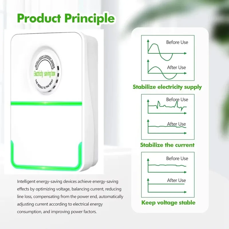 2/4/6PCS Power Saver Smart Energy Saving Box Household Voltage Stabilizer Power Factor Saver Electric Reducer Electricity Saver