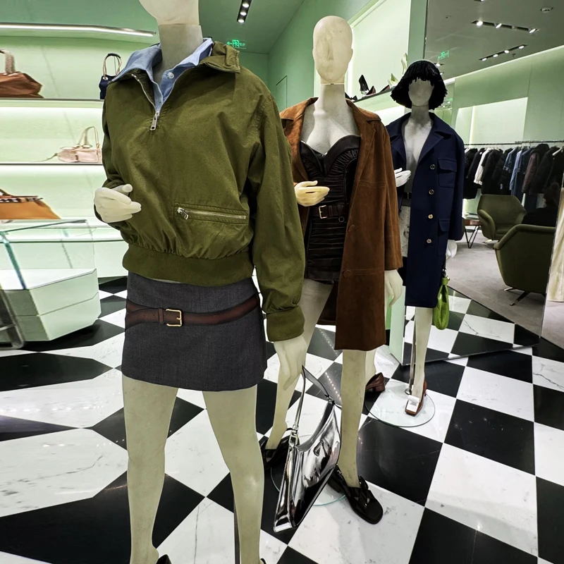 

Модная женская весенняя куртка 2026 года в стиле ретро, белая, с эффектом утяжки, на молнии, с длинными рукавами, хлопковое пальто