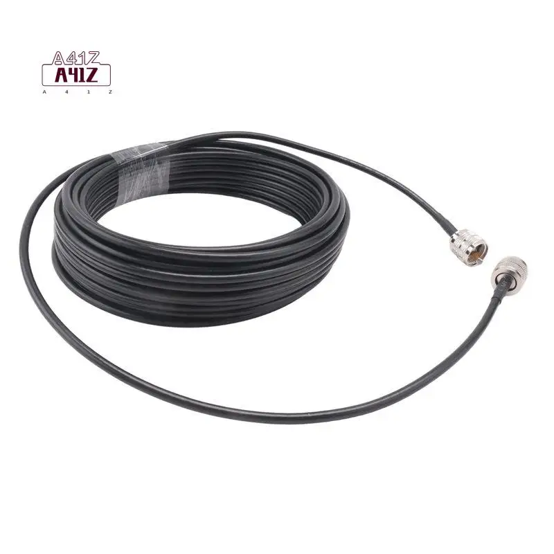 A41Z-15M UHF Coaxial Cable RG58 Coax Cable PL259 Cable 50 Ohms CB Radio Antenna Cable UHF Male To UHF Male Low Loss UHF