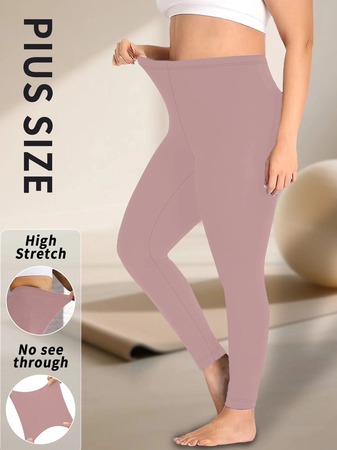 Plus-Size Damen-Leggings, superweich, hohe Elastizität für Workout, Yoga, Laufen und alltägliche Freizeitkleidung, bequeme Stretch-Tights – Detail 8