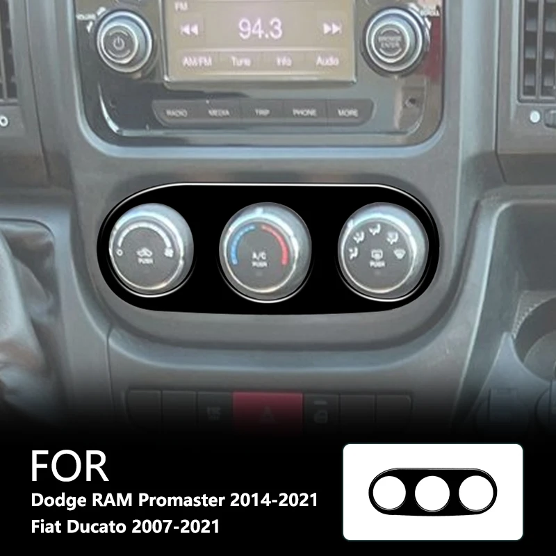 

Center Air Conditioning Control Panel Brand New ABS Gloss Black Stickers For Dodge RAM Promaster 14-21 Fiat Ducato 07-21