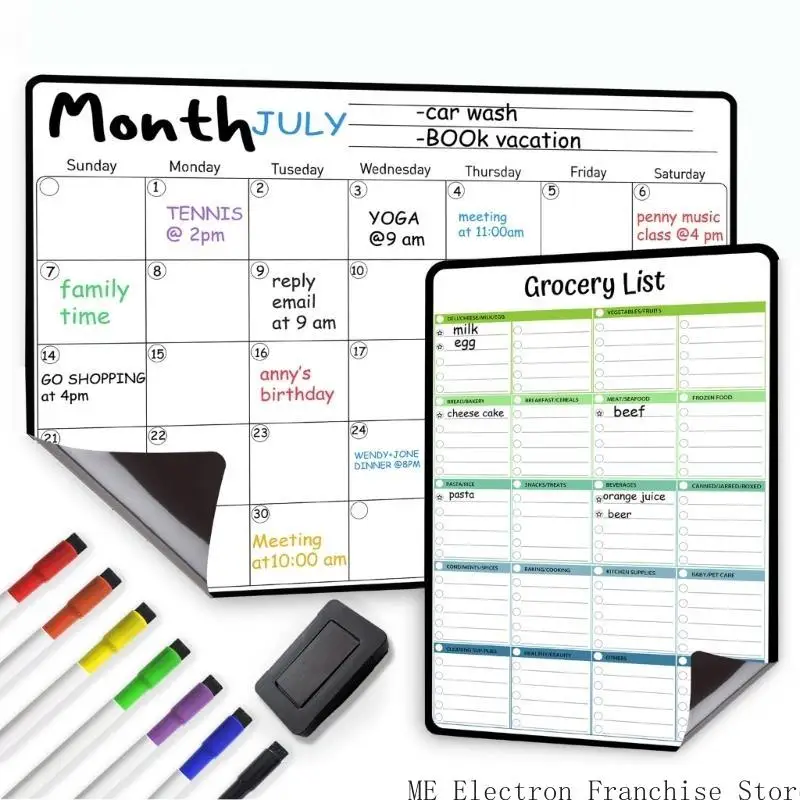 T5EA PARA MAGNÉTICA Monthboard Monthly & Weekly Calendar Whipboard para refrigeradores