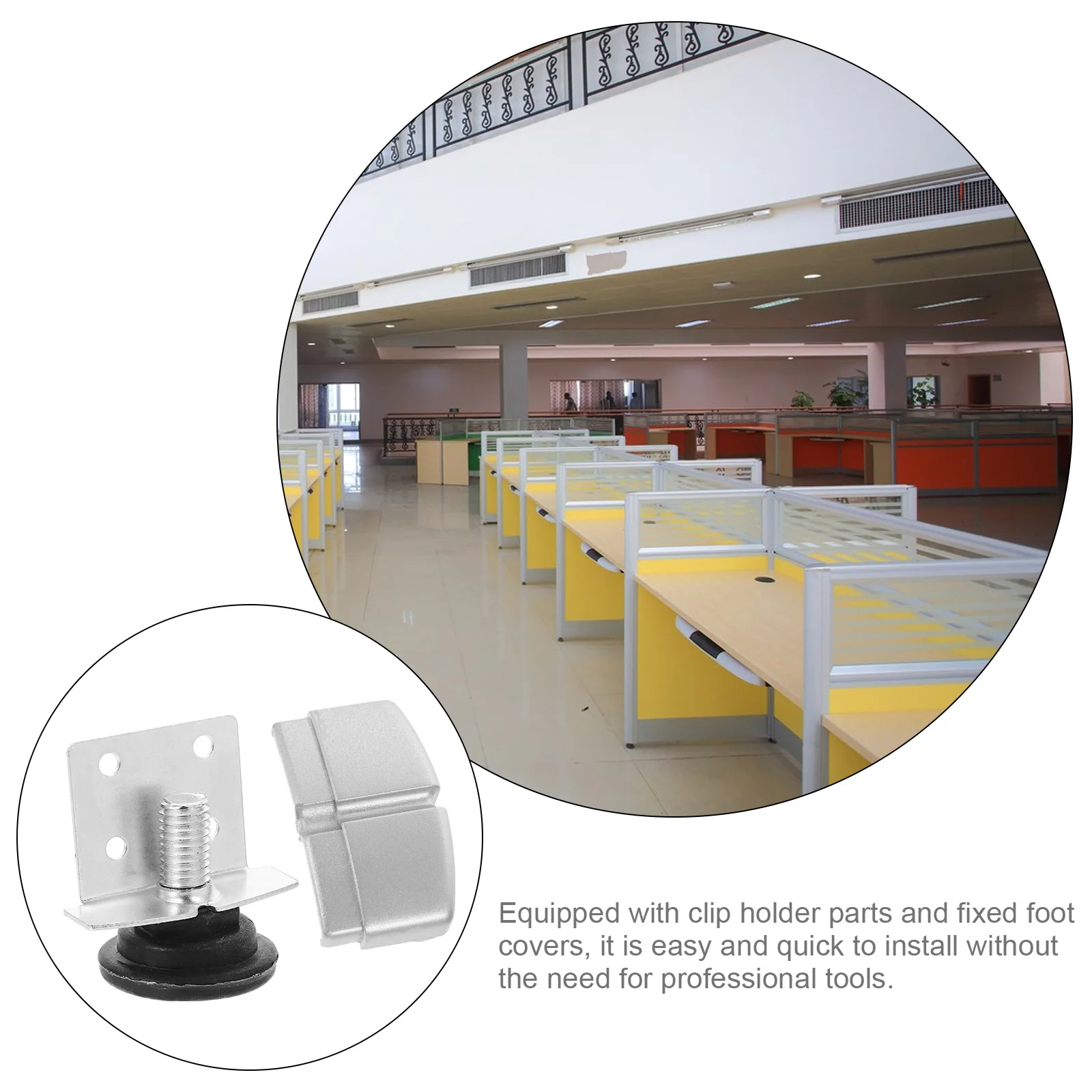 

Office Desk Screen Foot Mat Pads for Fix Feet Divider Clamp Screens Base Fixed Hardware Partition Panel
