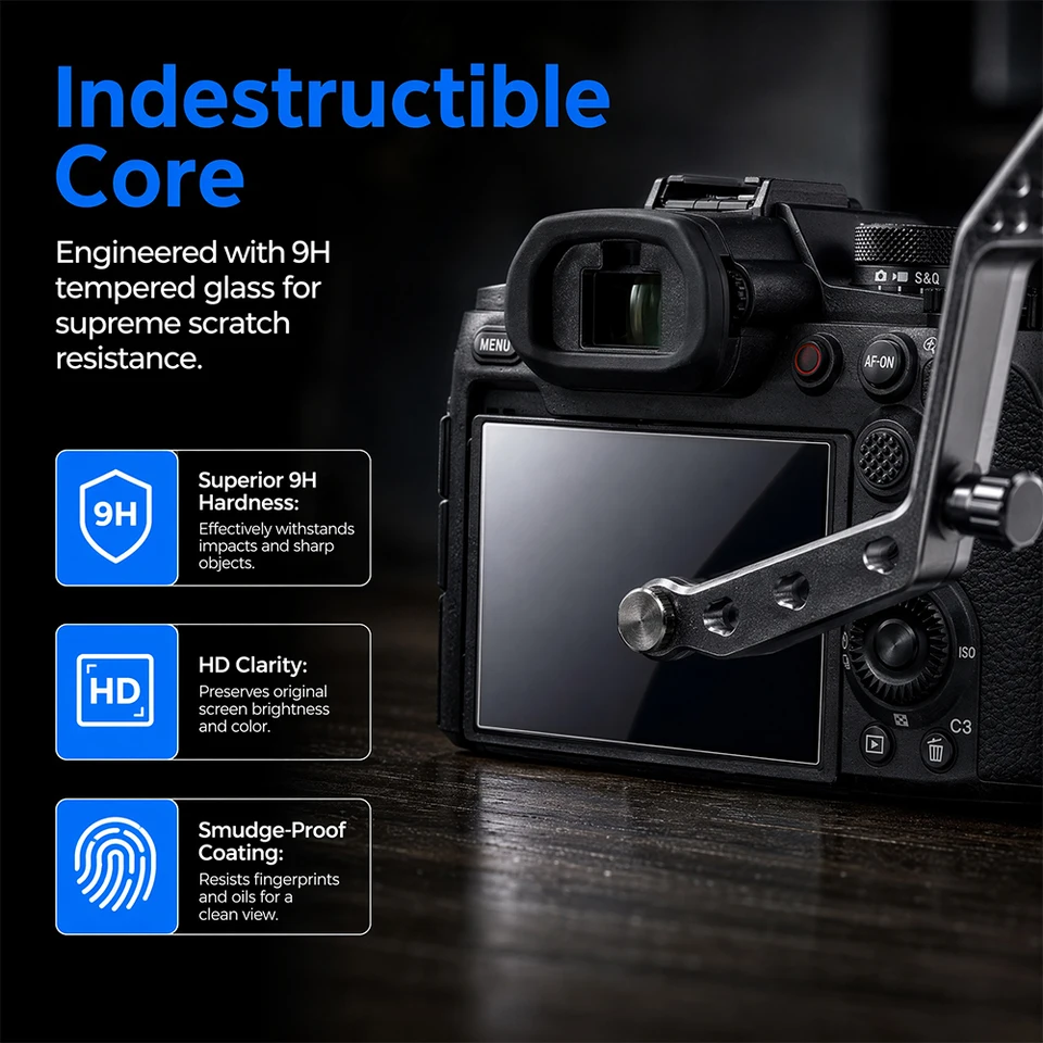 Vidrio Templado 9H para Sony RX10 V, Protector de Pantalla Durable HD Transparente Película Protectora contra Rayones Accesorios 2