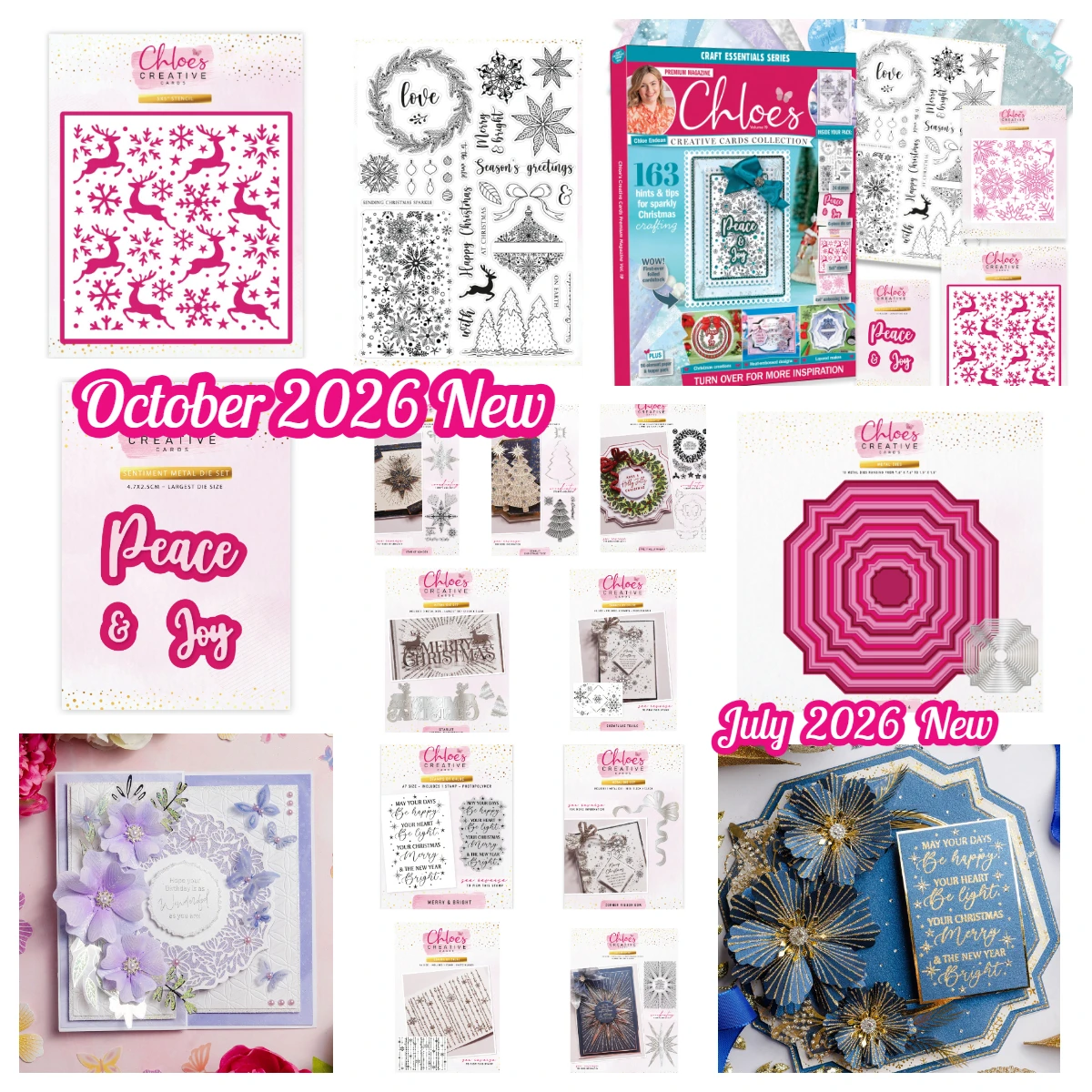 Chloes Craft Essentials Series Christmas Sparkly Hints & Tips Cutting Dies Stamps DIY Scrapbook Handmade Diary October 2026 New