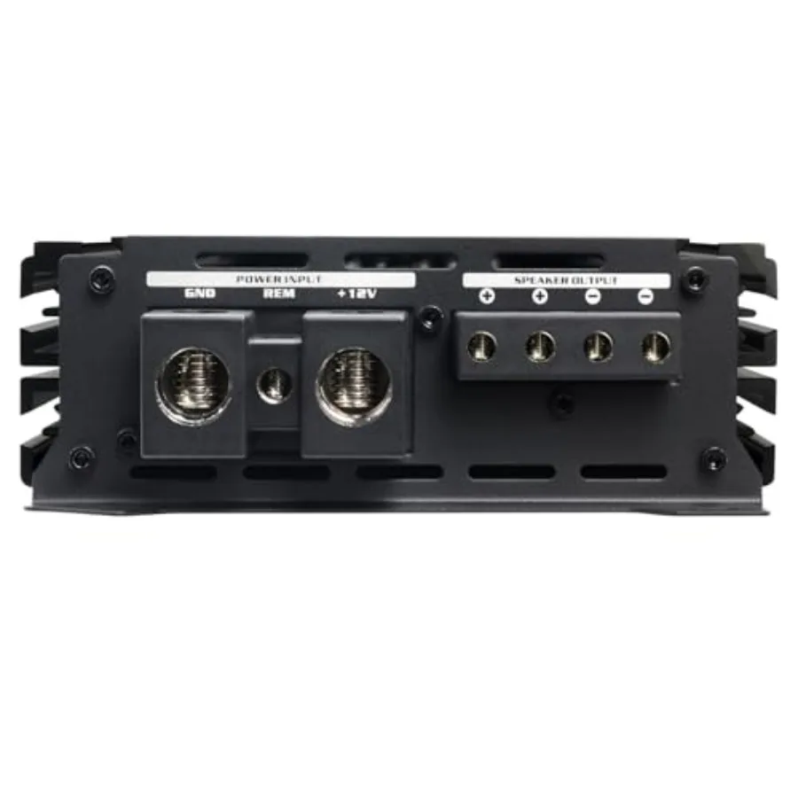 Car amplifier DR-2000.1: 2000W RMS, 1 Ohm, Class D monoblock MOSFET, black, high-efficiency cooling design