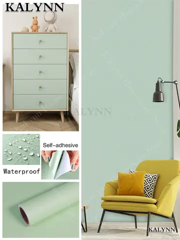 Sage Green Self-Adhesive Wallpaper Vinyl Stick and Peel Contact Paper for Cabinets Walls Countertops Waterproof Decorati Sticker